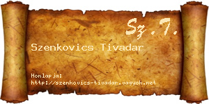 Szenkovics Tivadar névjegykártya